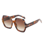 Oversized Hexagonal Sunglasses with Gradient UV400 Lenses, view 9
