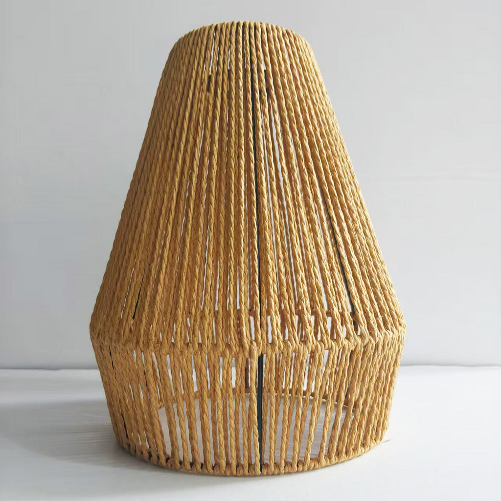 Pendant Light Beige Woven Natural Fiber | High & Bury