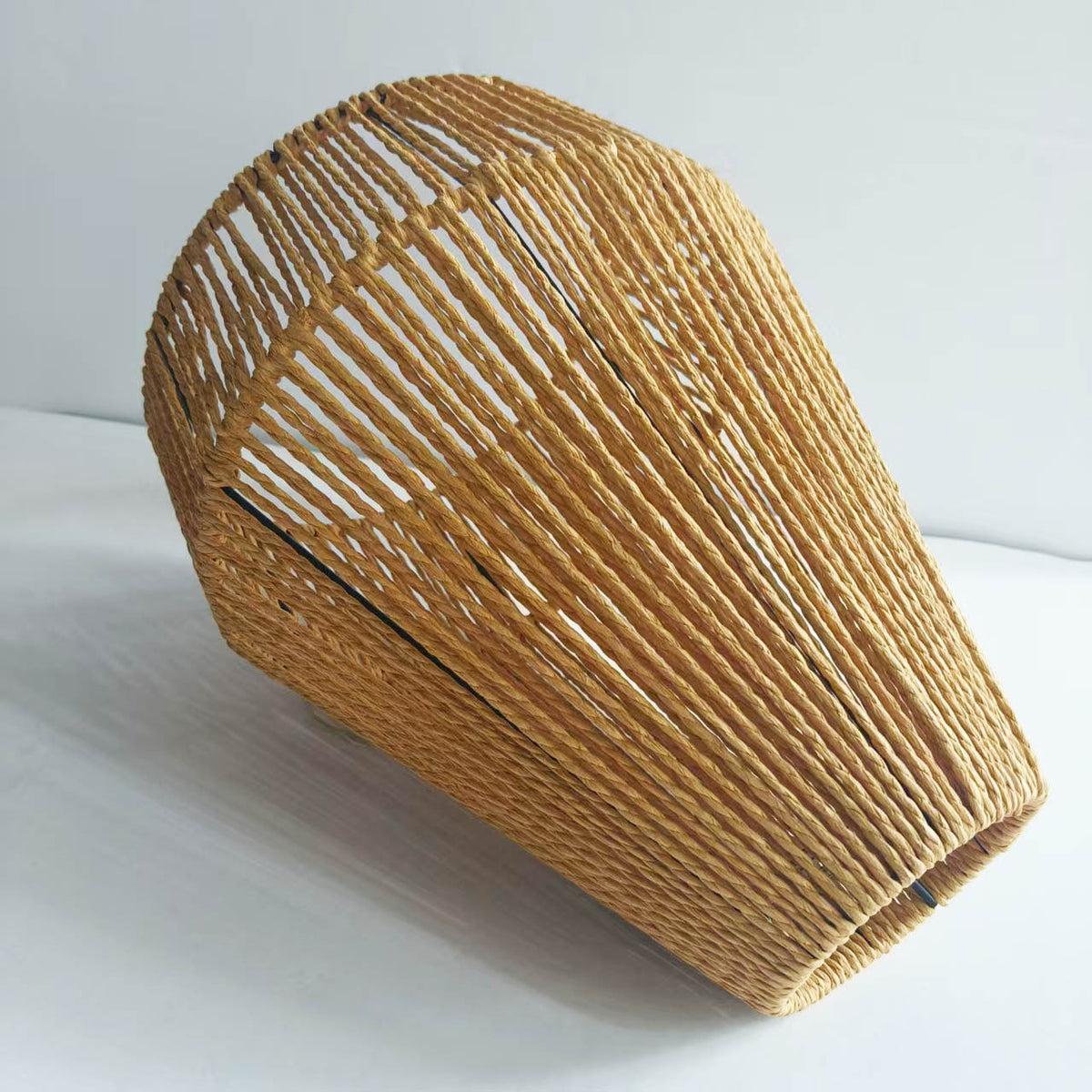 Pendant Light Beige Woven Natural Fiber | High & Bury