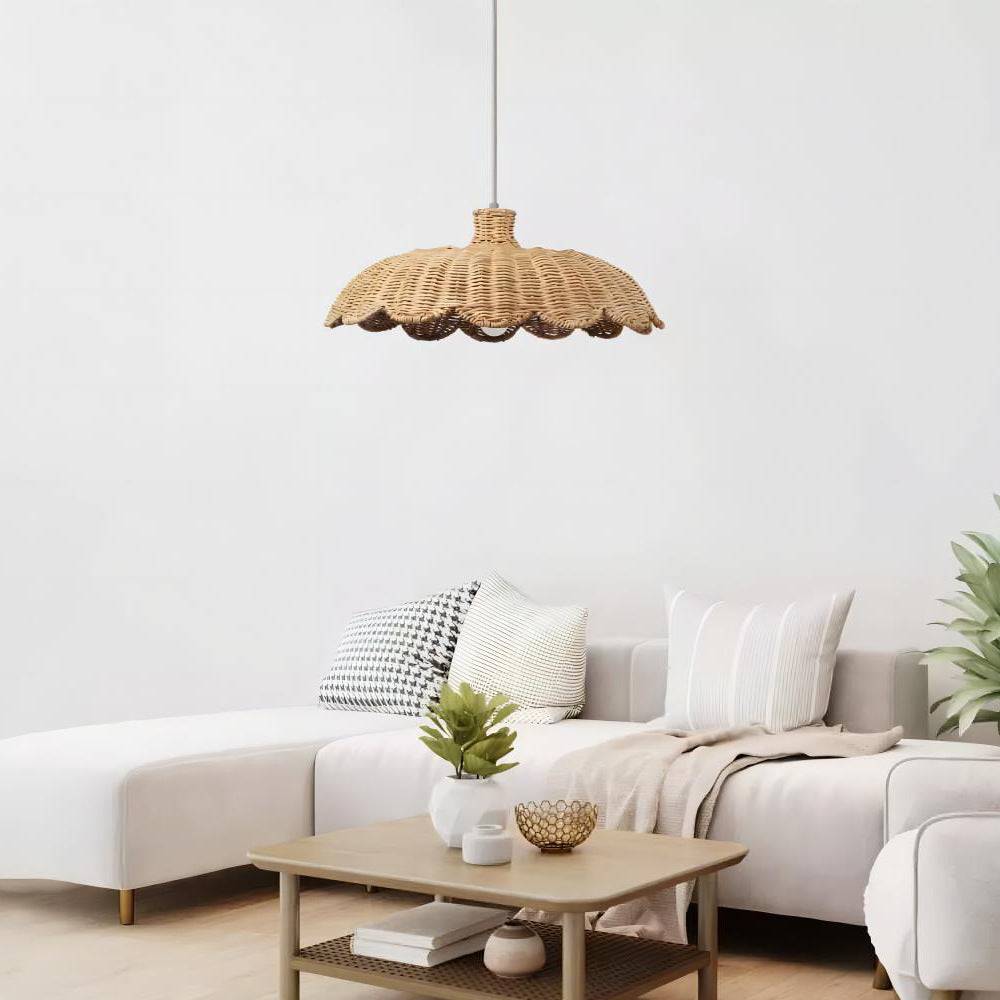 Pendant Light Woven Natural Fiber | High & Bury