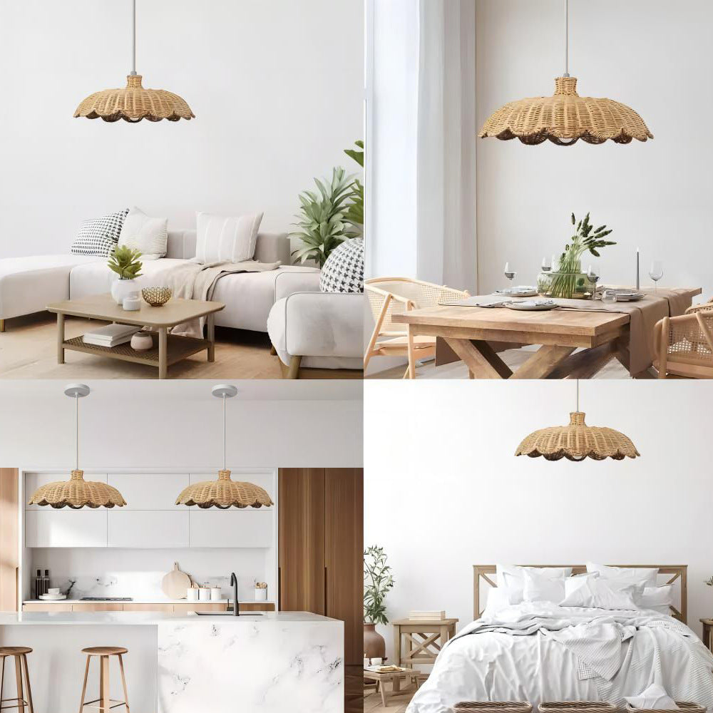 Pendant Light Woven Natural Fiber | High & Bury