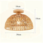 Pendant Light Woven Natural Fiber Wood | High & Bury