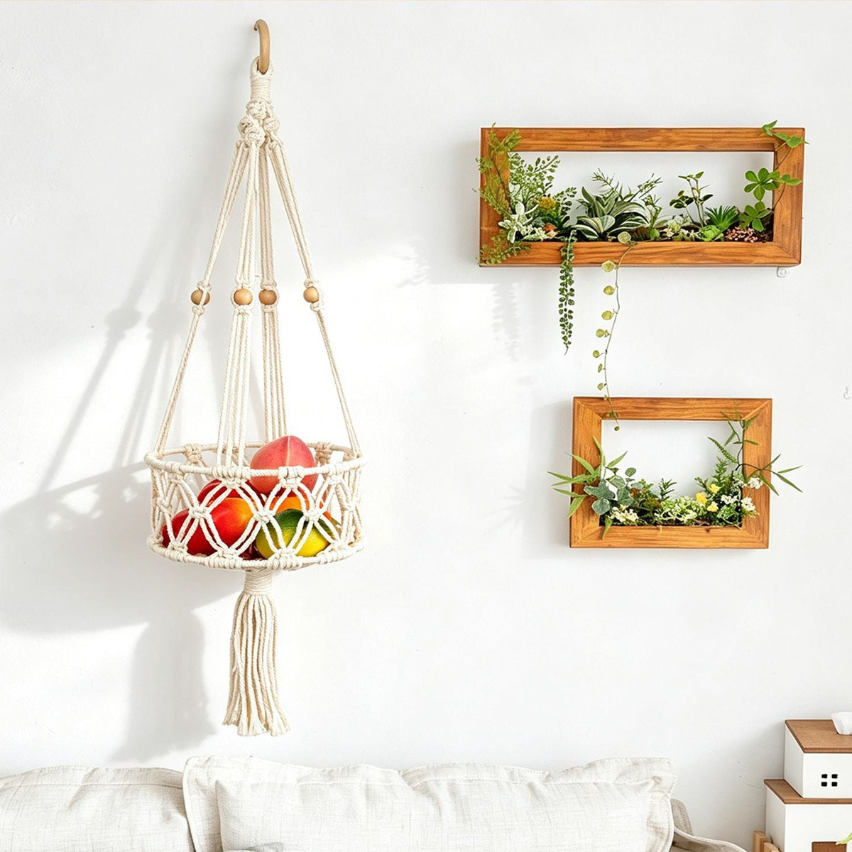 Plant-Hanging Macrame Basket | High & Bury