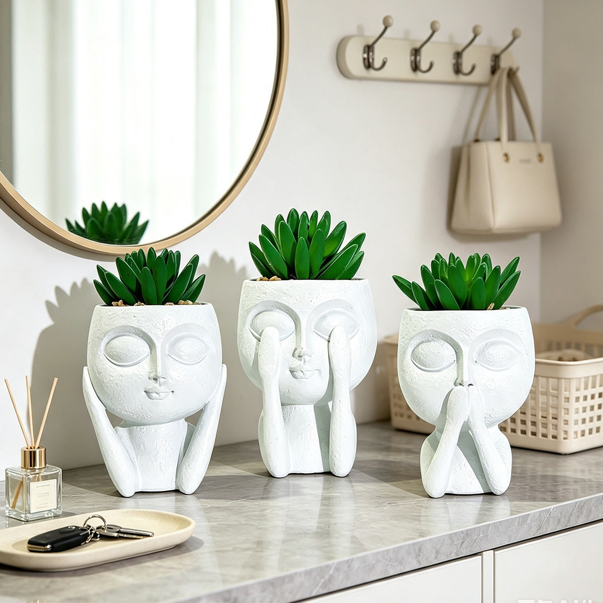 Plant Pot with Face Motif | High & Bury