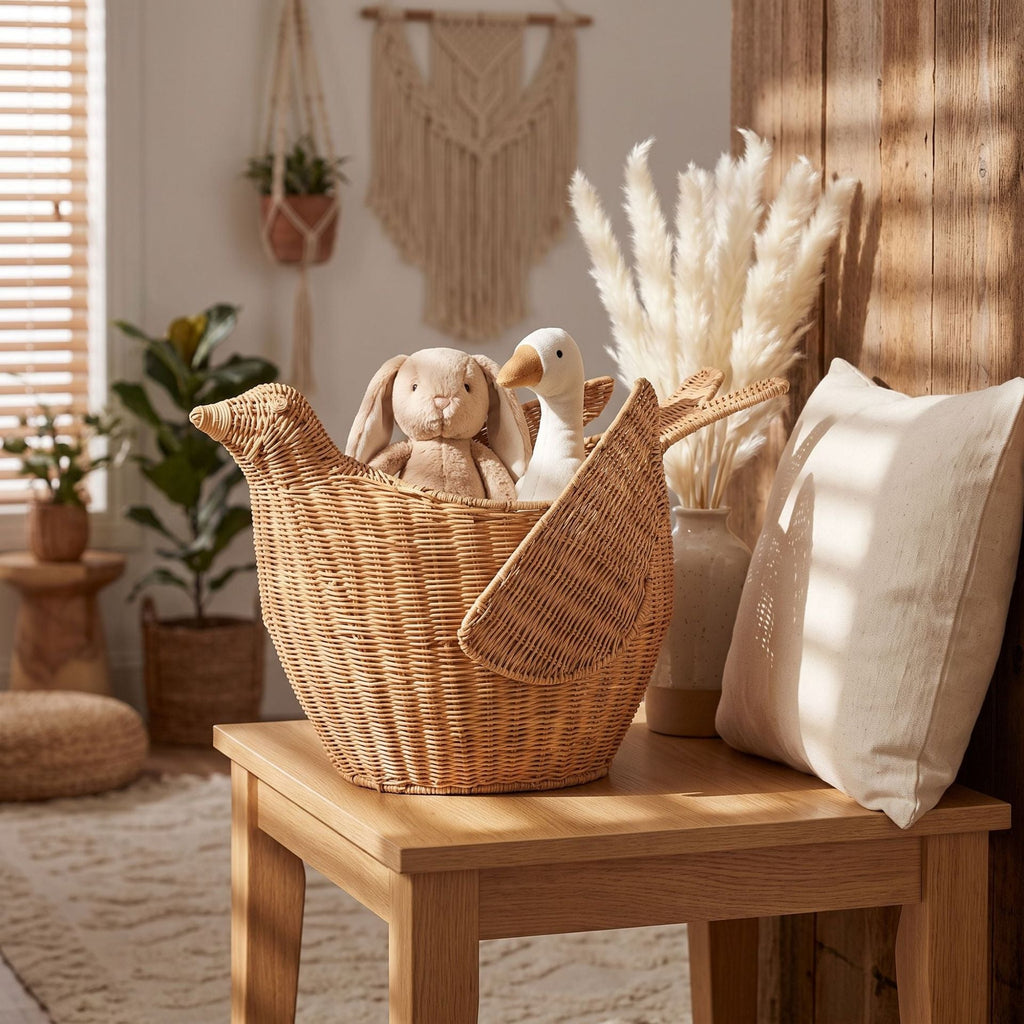 Playful Basket in Bird Design | High & Bury