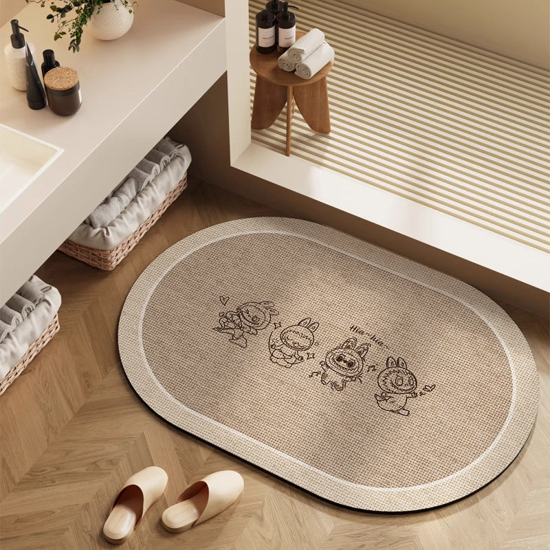 Playful Cartoon Character Bath Mat | High & Bury