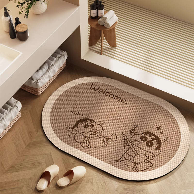 Playful Cartoon Character Bath Mat | High & Bury