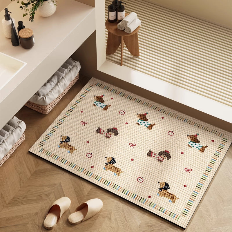 Playful Cartoon Character Bath Mat | High & Bury