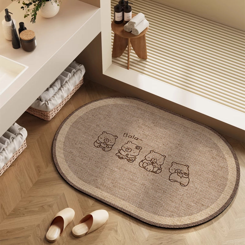 Playful Cartoon Character Bath Mat | High & Bury