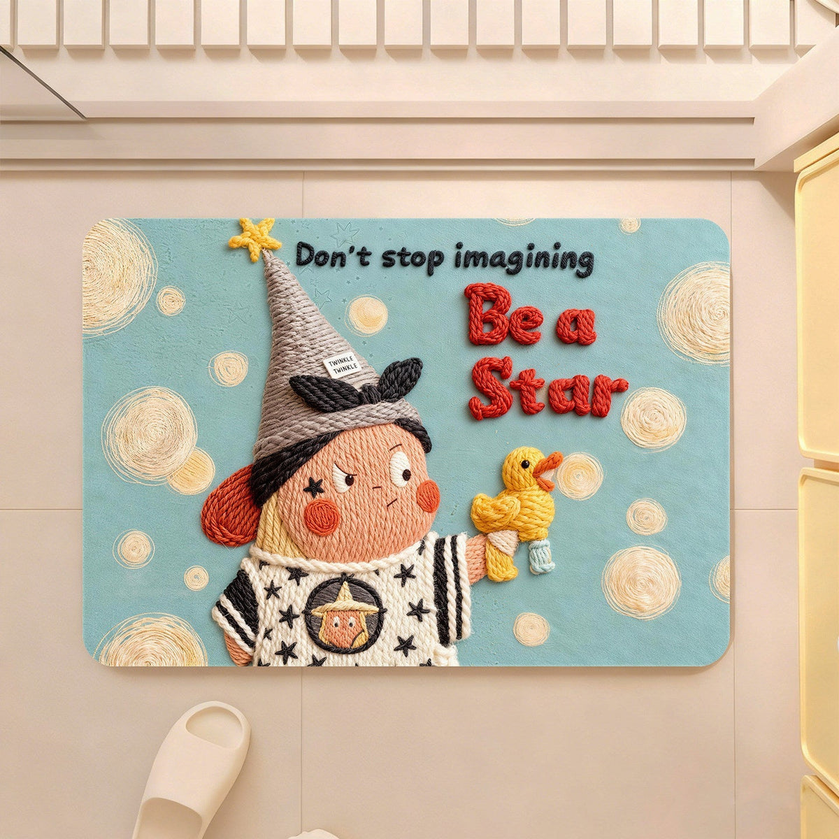 Playful Cartoon Character Shaped Bath Mat | High & Bury