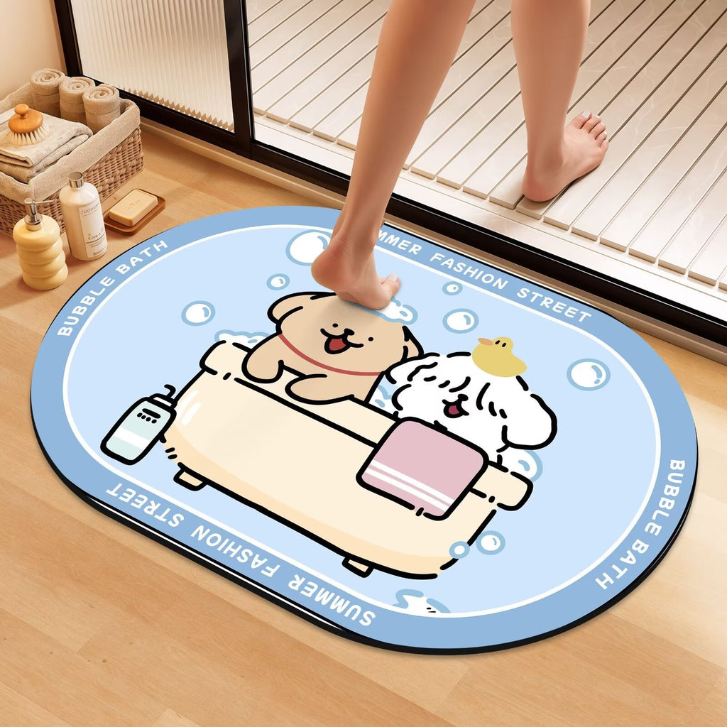 Playful Cartoon Dog Bath Mat | High & Bury