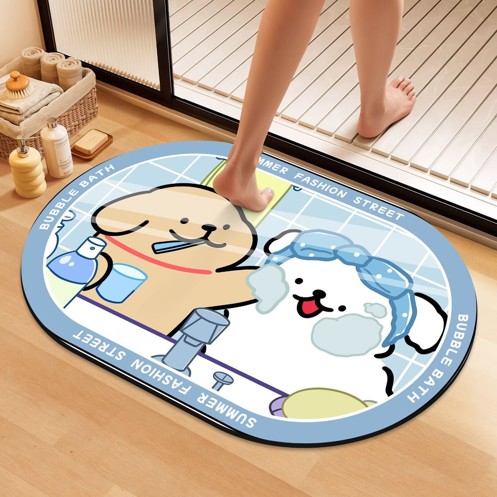 Playful Cartoon Dog Bath Mat | High & Bury
