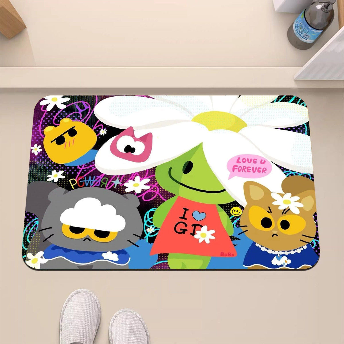 Playful Cartoon-Themed Decorative Mat | High & Bury