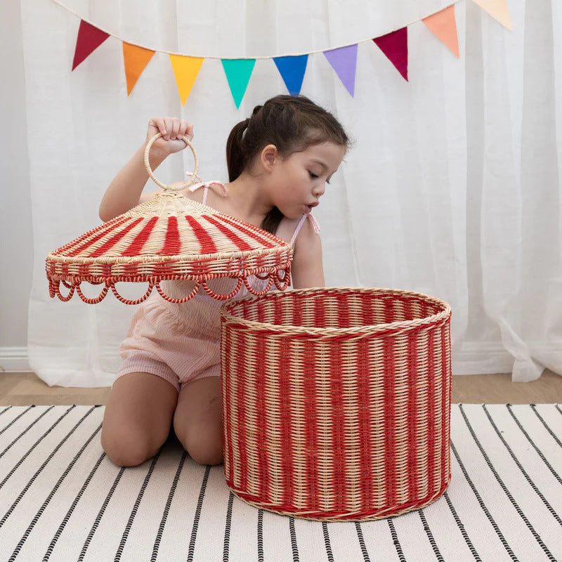 Playful Cat Basket in Circus Design | High & Bury