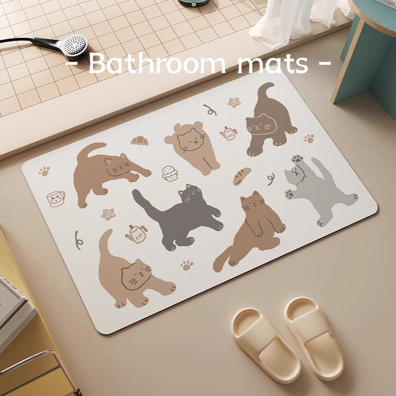 Playful Cat-Themed Bath Mat | High & Bury