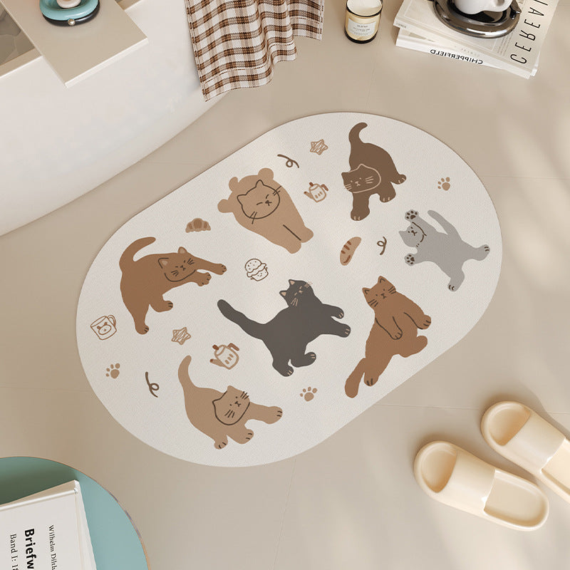 Playful Cat-Themed Bath Mat | High & Bury
