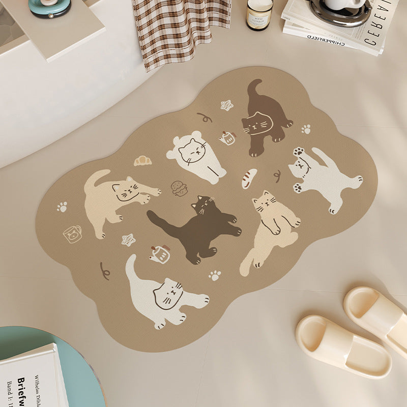 Playful Cat-Themed Bath Mat | High & Bury