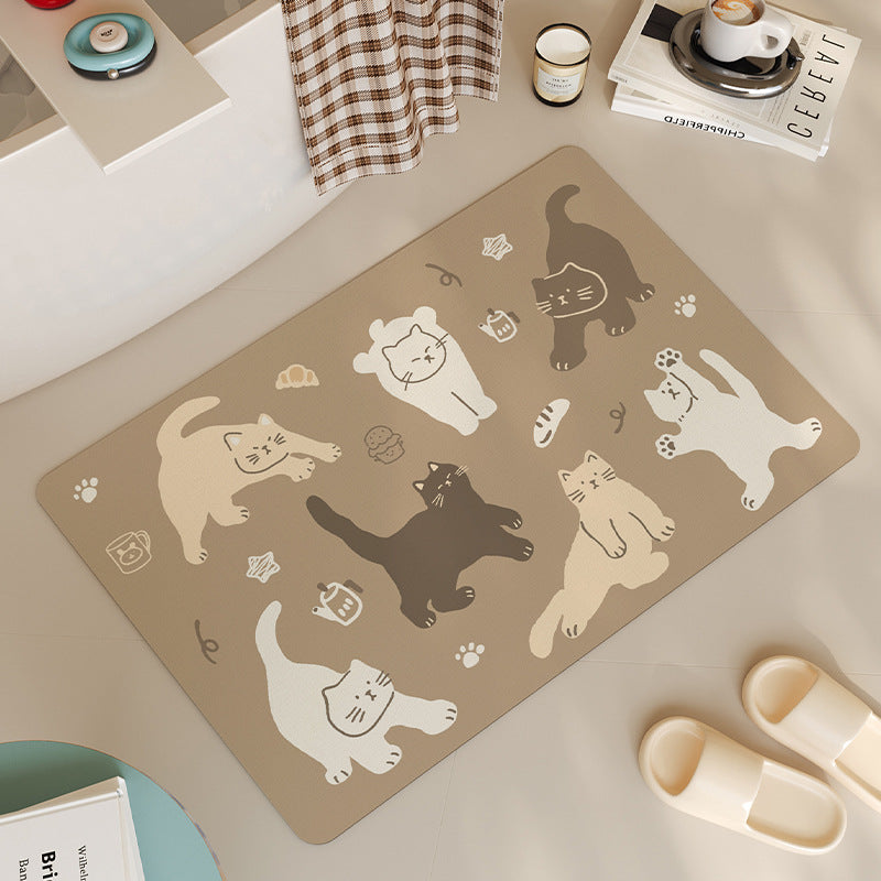 Playful Cat-Themed Bath Mat | High & Bury