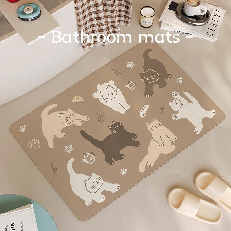 Playful Cat-Themed Bath Mat | High & Bury