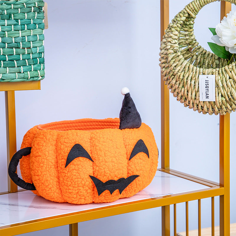 Playful Decorative Storage Basket in Pumpkin Design | High & Bury