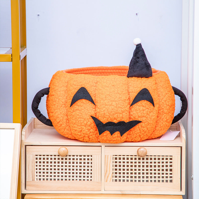 Playful Decorative Storage Basket in Pumpkin Design | High & Bury