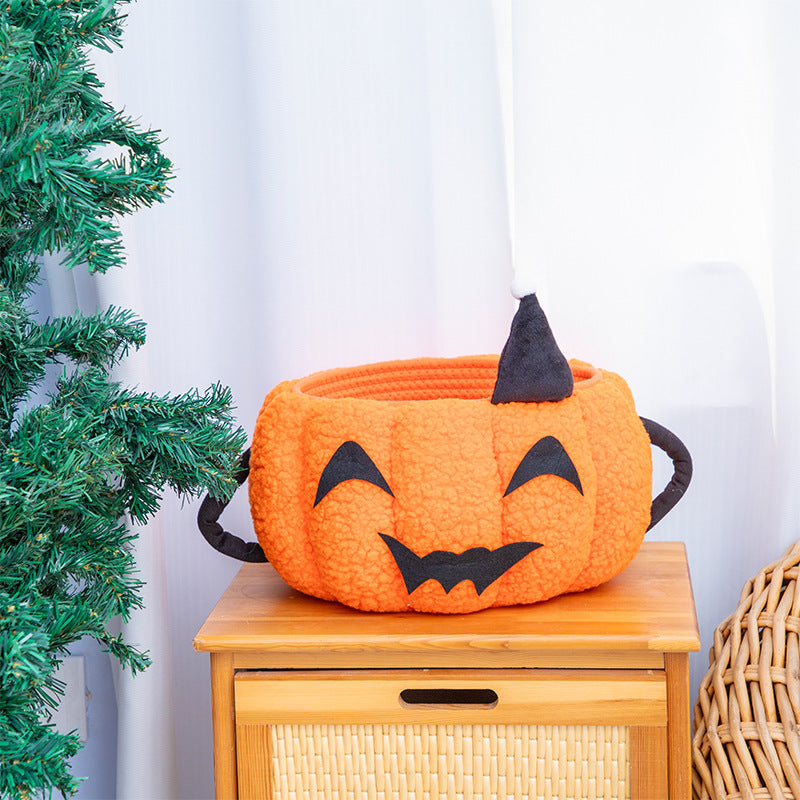 Playful Decorative Storage Basket in Pumpkin Design | High & Bury