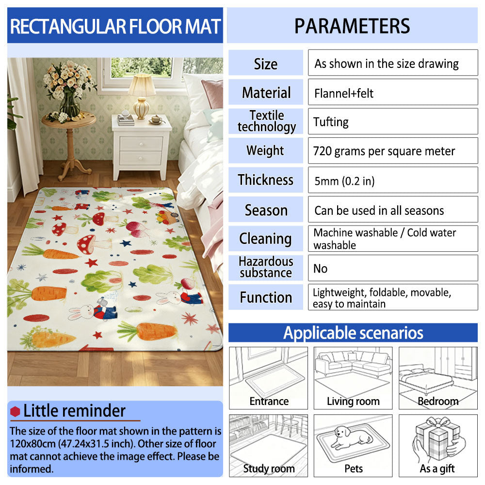 Playful Garden-Themed Area Mat | High & Bury
