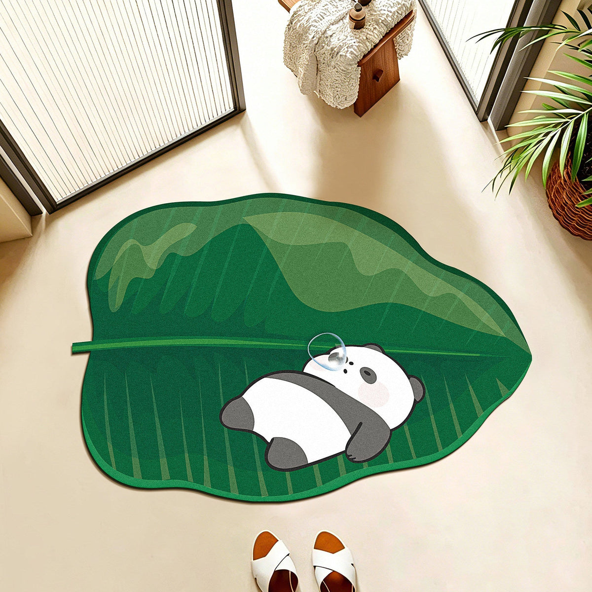 Playful Leaf-Shaped Floor Mat | High & Bury
