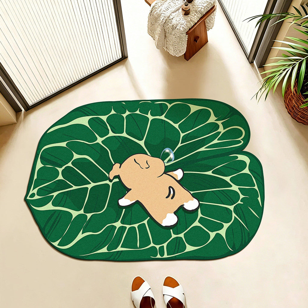 Playful Leaf-Shaped Floor Mat | High & Bury
