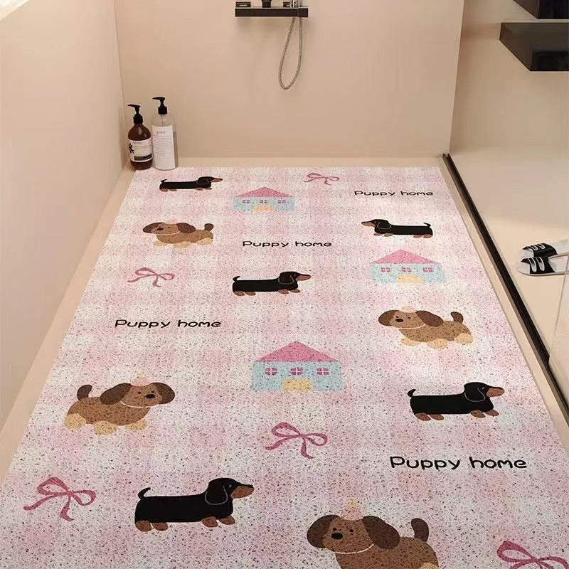Playful Puppy-Themed Non-Slip Bathroom Mat | High & Bury