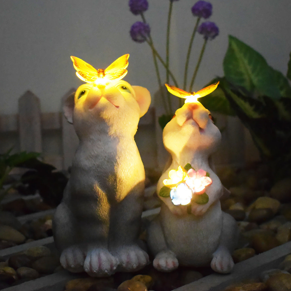 Playful Solar-Powered LED Garden Statue Frog on Turtle Resin Ornament | High & Bury
