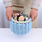 Playful Storage Basket in Animal Design Sky Blue | High & Bury