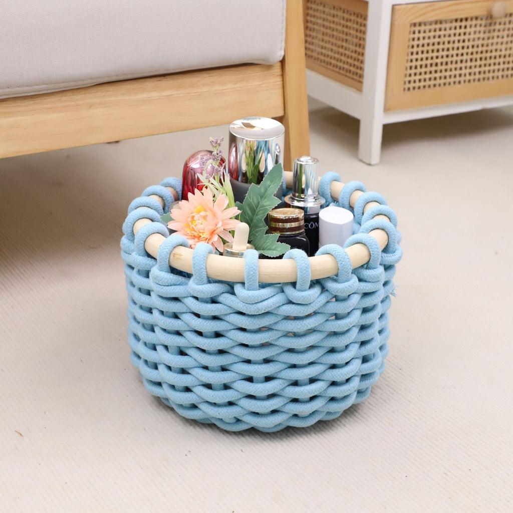 Playful Storage Basket in Animal Design Sky Blue | High & Bury