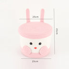 Playful Storage Basket in Bunny Design Soft Textile | High & Bury
