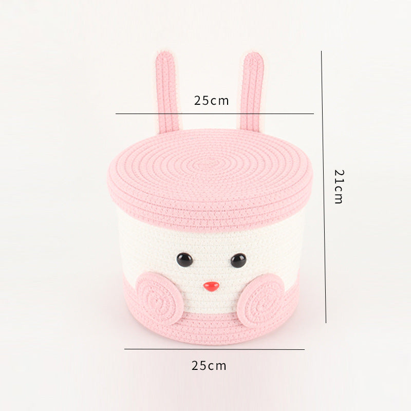 Playful Storage Basket in Bunny Design Soft Textile | High & Bury