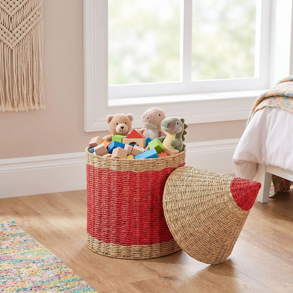 Playful Storage Basket in Pencil Design | High & Bury