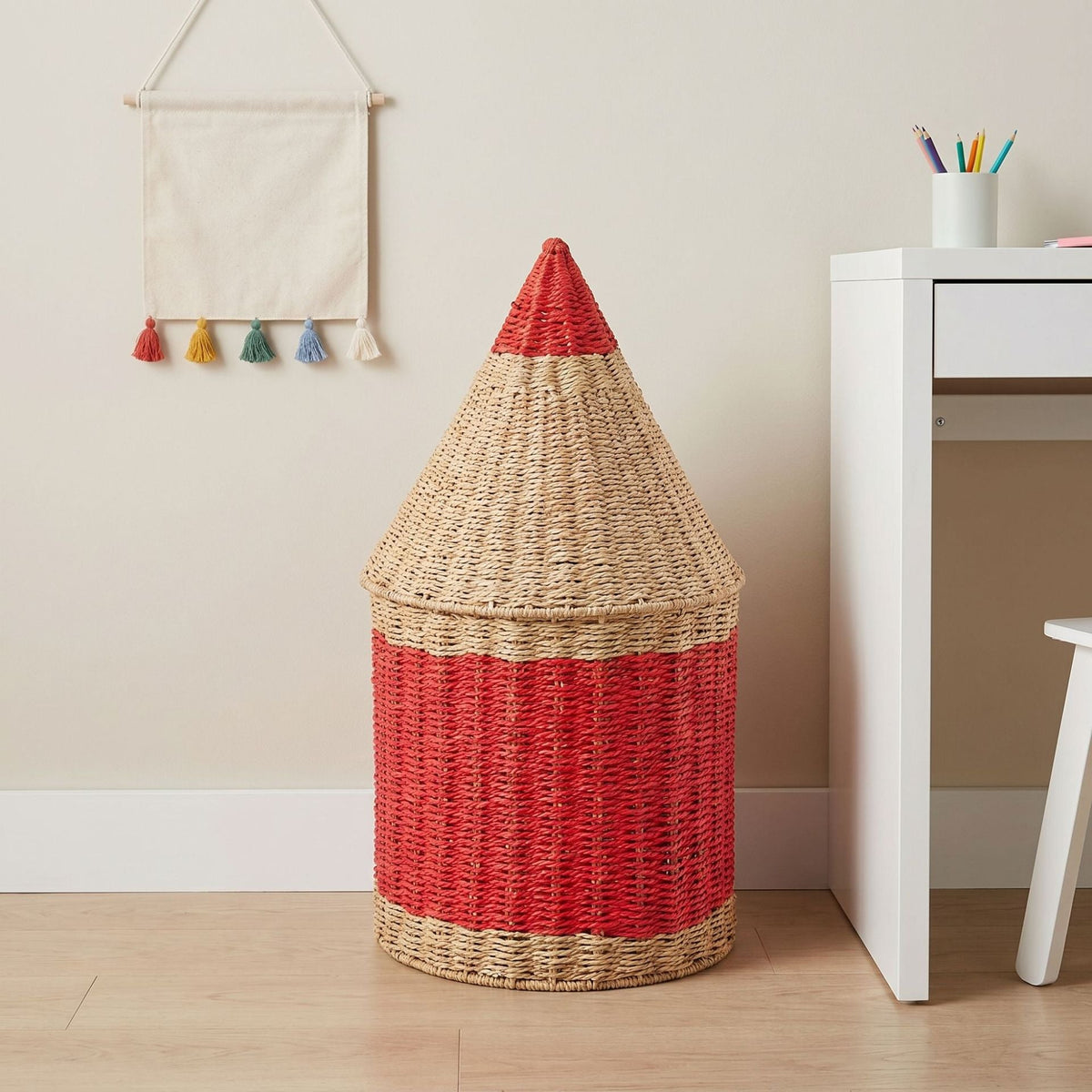 Playful Storage Basket in Pencil Design | High & Bury
