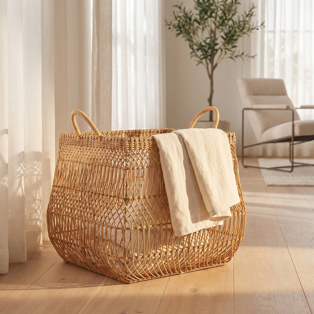 Playful Storage Basket made of Handwoven Wicker | High & Bury