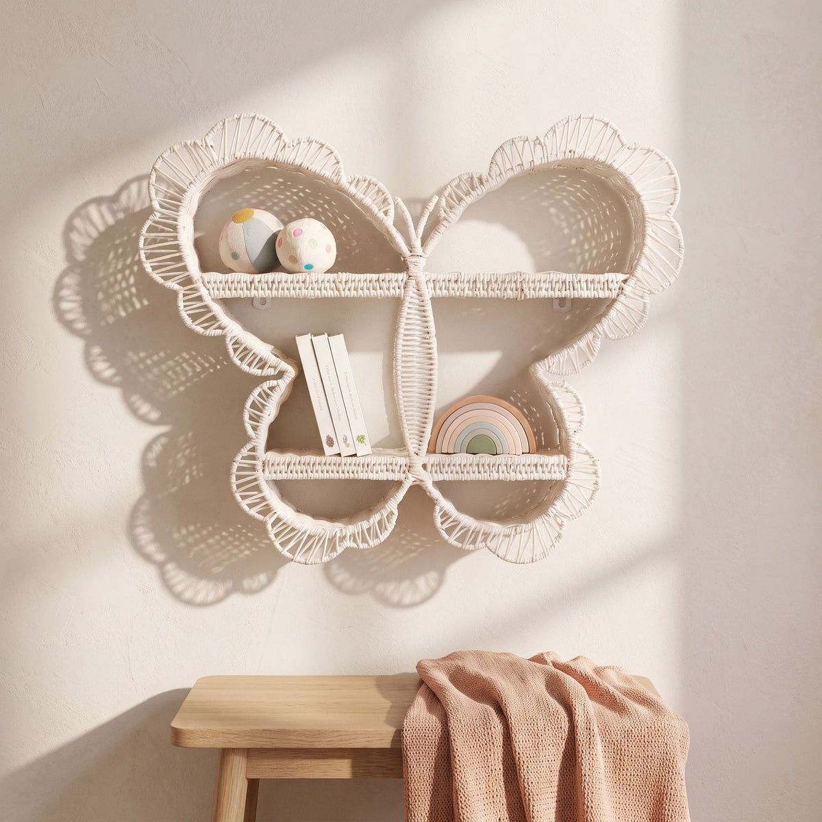 Playful Wall Shelf in Butterfly Design | High & Bury