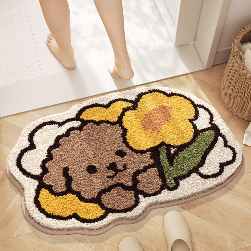 Plush Cartoon Character Bath Mat | High & Bury