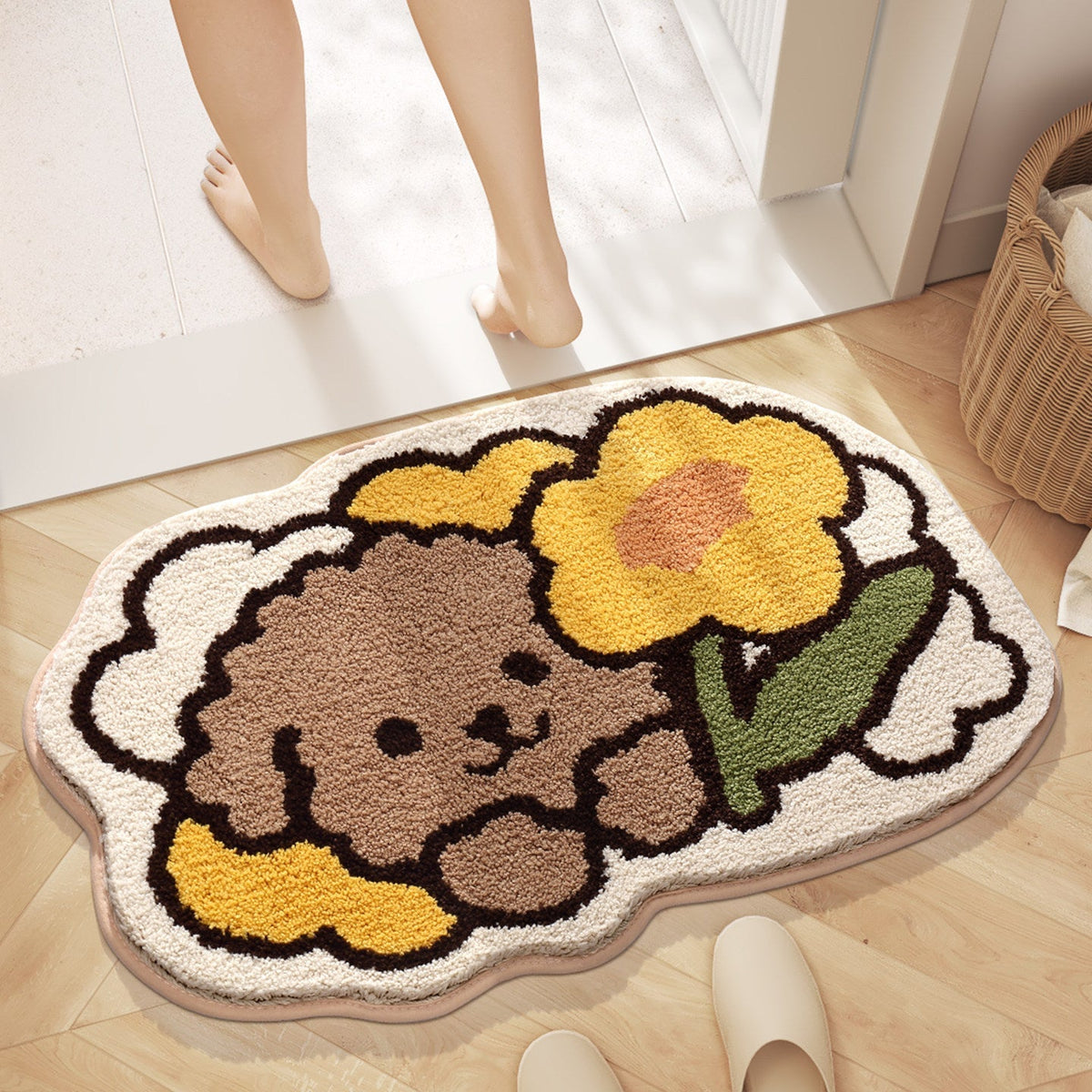 Plush Cartoon Character Bath Mat | High & Bury