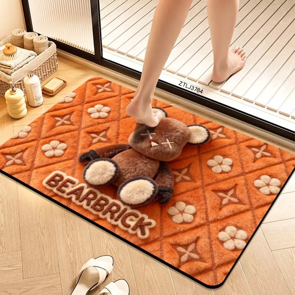 Plush Cartoon Themed Bath Mat Soft Textile Non Slip | High & Bury