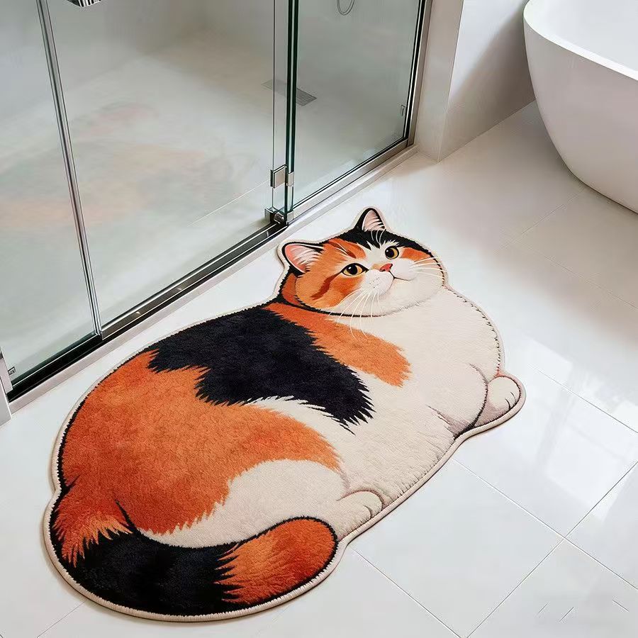 Plush Cat-Shaped Bath Mat | High & Bury
