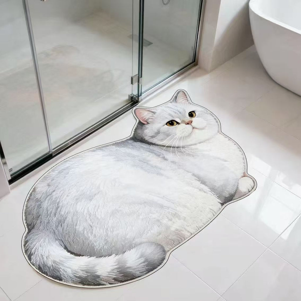 Plush Cat-Shaped Bath Mat | High & Bury