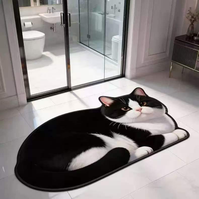 Plush Cat-Shaped Bath Mat | High & Bury