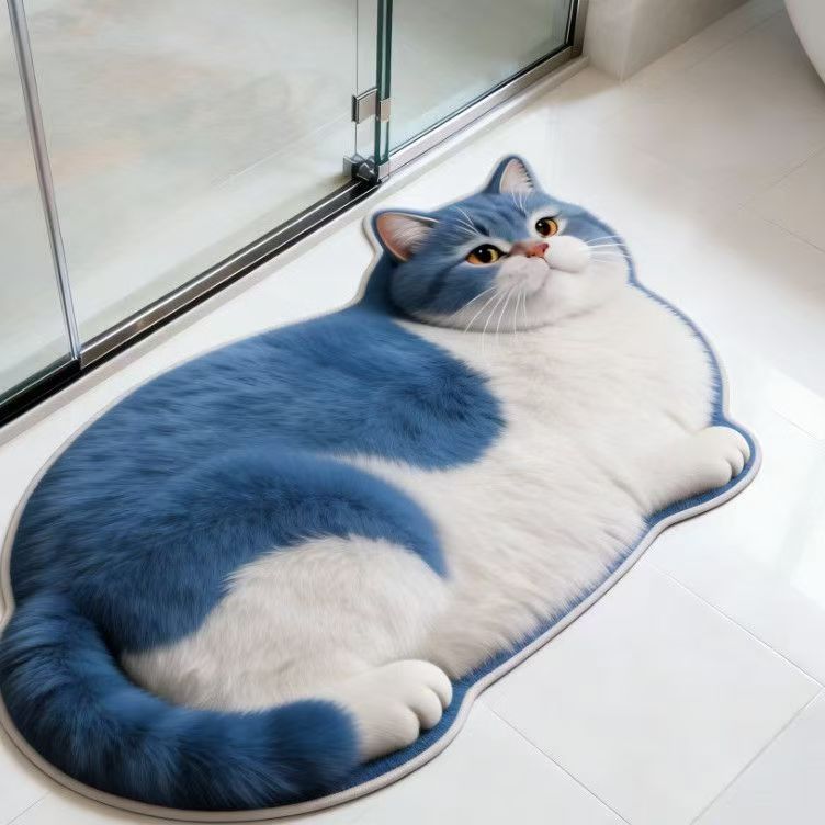 Plush Cat-Shaped Bath Mat | High & Bury