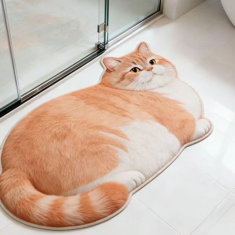 Plush Cat-Shaped Bath Mat | High & Bury