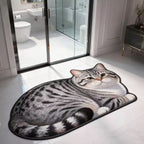 Plush Cat-Shaped Bath Mat | High & Bury