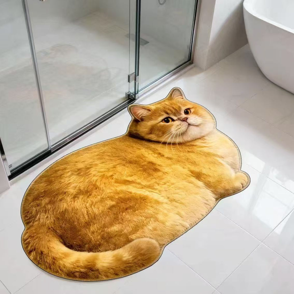 Plush Cat-Shaped Bath Mat | High & Bury