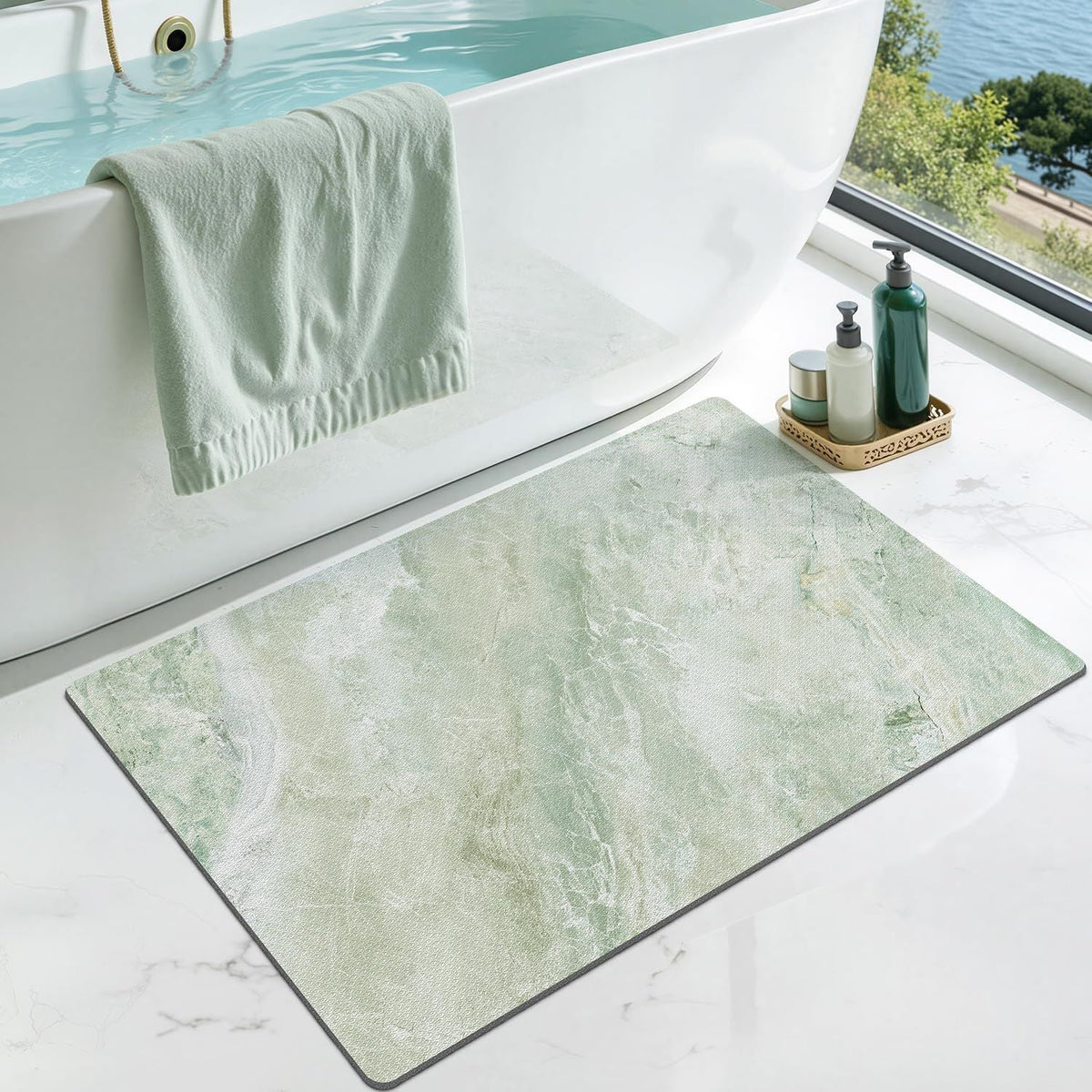 Plush Tropical-Themed Bath Mat | High & Bury
